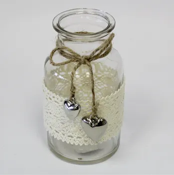 Váza Váza sklo/tetil/kov 6,5x12,5cm natural (HKC-0720018S)