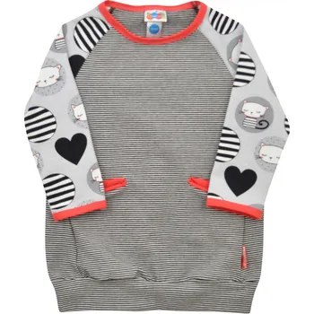 Dámská tunika dívčí šedá tunika s kočičkami