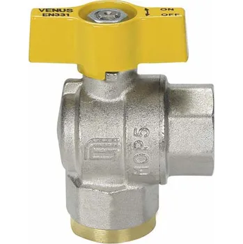 Vodovodní potrubí Geos agt Kulový kohout (motýl) rohový pro plyn VENUS - DN 15 - 1/2"x1/2" (vnitřní závit) 1071DN15