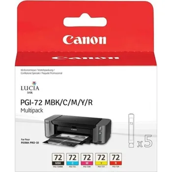 Originální inkoust Canon PGI-72 MBk/C/M/Y/R, 6402B009, multipack