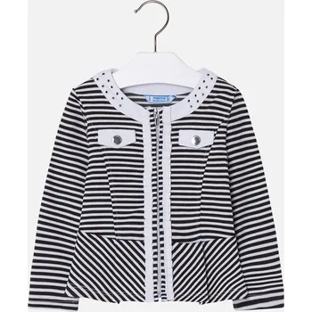 Dívčí mikina MAYORAL dívčí pruhovaná mikina - bílo černá - 104 cm