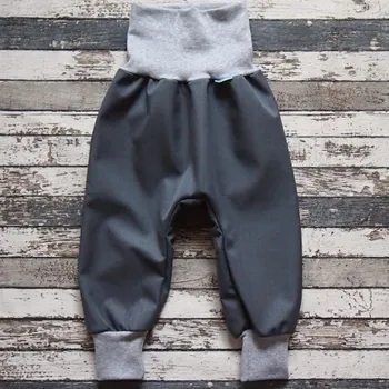 Dívčí kalhoty Yháček Softshellové kalhoty Yháček, zimní, šedá/šedé melé Velikost: 92