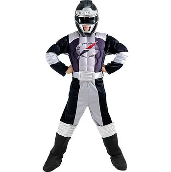 Karnevalový kostým Rubies USA Power Ranger Black Muscle Chest S - licenční kostým D varianta: L 8 - 10 roků