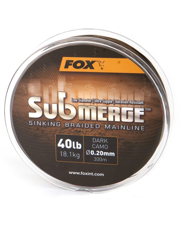 Fil De Pêche Tressé Fox Submerge - Orange Fluo, 600 M, 29.5 Kg, Coulant Rapide - Idéal Eaux Profondes Et Encombrées