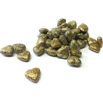 Balíček malých zlatých plastických Srdíček Only Love