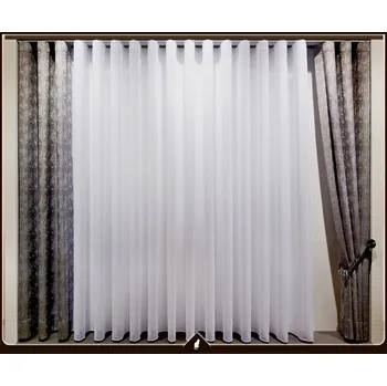 Metrážový luxusní voál BÍLÝ s olůvkem - Bella, již ušitá s řasící stužkou!!! (Elegantní voálová záclona bílá !!! SUPER LEVNÁ CENA !!!)