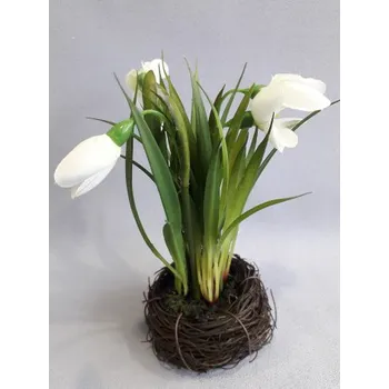 umělá květina Jarní květiny v proutí, Styl "B" 35515-33