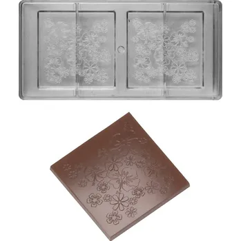 Nádoba na pečení Forma na čokoládové tabulky 93,5g (reliéf květy) 1x2 tvary/forma