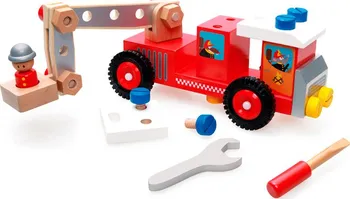 Dřevěná hračka Scratch Hasičský vůz s nářadím