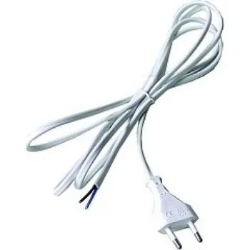 Napájecí kabel HEIRU Flexošňůra 3m 872078-3-1/3 2x0,75 H03VVH2-F bílá