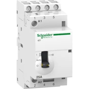 Stykač Instalační stykač Schneider Electric Acti9 ICT 25A 4NO 230V A9C21834 s manuálním ovládáním