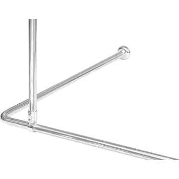 Tyč na sprchový závěs wela DRŽÁK NA ZAVĚŠENÍ TYČE do sprchového koutu STŘÍBRNÝ Délka: 55 cm