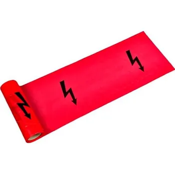 Izolační páska Mateo Packing Fólie výstražná do výkopu 22cm/100m červená s bleskem (100m)