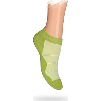 WOLA Dětské kotníkové ponožky PROUŽKY zelené Velikost: 30-32
