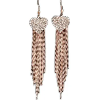 Náušnice Načančaná.cz Náušnice Střapcové srdce - 2 barvy Barva: Zlatá