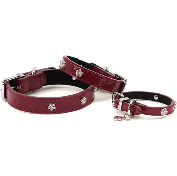 Obojek pro psa ROSEWOOD Obojek FLOWERS Vínový Velikost: S