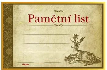 Poháry.com Pamětní list D169 myslivost