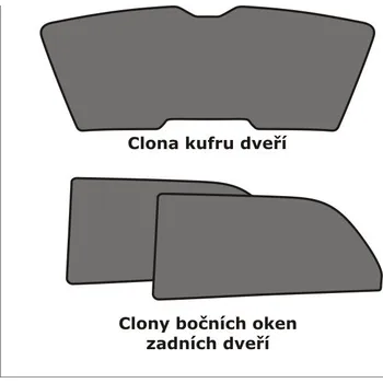 Stínítko do auta Sluneční clony sada - zadní dveře, dveře kufru, Škoda Fabia III., Limousine, 4-d ( CLI-0078358 AC)