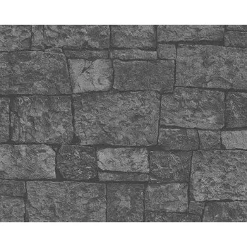 Tapeta AS-Creation Tapeta Best of Kámen a dřevo - Kameny, zeď černá