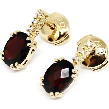 Náušnice Alo diamonds Alo diamantové náušnice s granátem