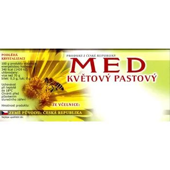 Etiketa MED KVĚTOVÝ PASTOVÝ - samolepka