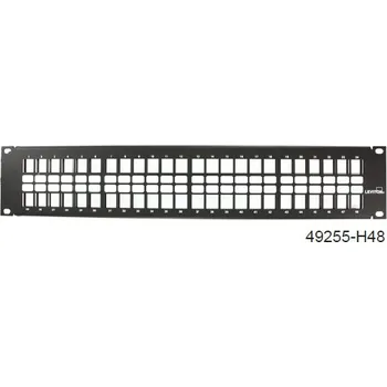 Patch panel 49255-H48 Patch panel pro 48 STP nebo UTP modulů Leviton AtlasX1a eXtreme, 2RU, vyvaz.lišta, černý