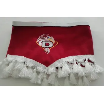 Stínítko do auta Kompletní sada závěsů pro DAF, barva červená a bílé střapce