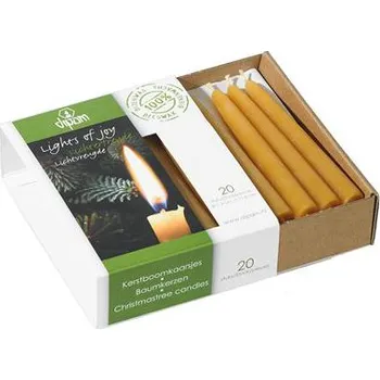 Svíčka Vánoční svíce - včelí vosk Dipam, 1,3x11cm, 20 ks