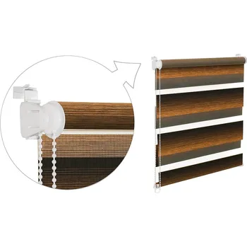 Roleta ZEBRA-SHOP Roleta DEN A NOC / MINI / RAINBOW / HNĚDO-ČERNÁ / BH 3104 Barva mechanizmu: bílá, Výška: 150, Šířka: 32