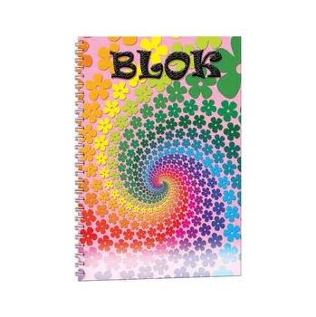 Blok A6 linkovaný, boční spirála, mix motivů