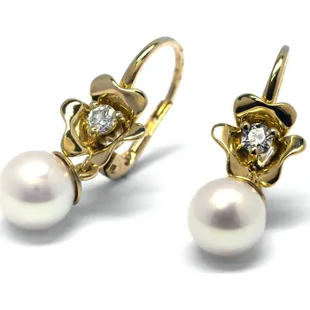 Náušnice Náušnice s diamanty a perlami J-29970-18 (J-29970-18 - POŠTOVNÉ ZDARMA!!)