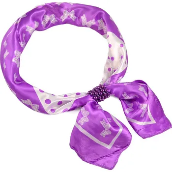 Šátek Šátek se sponkou Letuška Light - fialovo-bílý