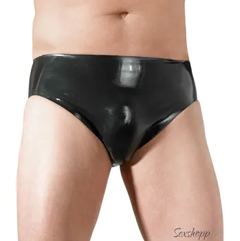 Pánské erotické prádlo Latexové pánské slipy s vnitřním análním dildem LATE X, L