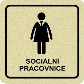 Informační tabulka Poháry.com Piktogram sociální pracovnice zlato