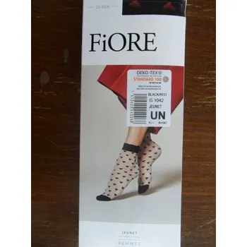 Dámské punčochy Fiore Jeunet 20 den Ponožky linen uni (béžové ponožky s červenými srdíčky)