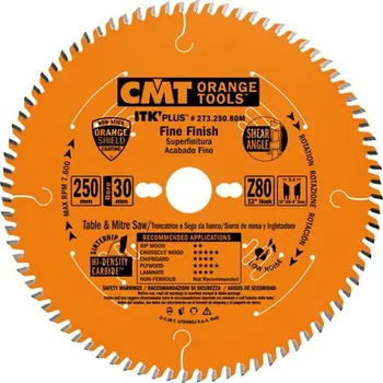 Pilový kotouč CMT ITK Ultra tenký kotouč pro příčné finální řezy - D250x2,4 d30 Z80 HM