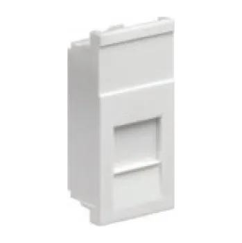 Elektrická zásuvka MMCWDOUNI062 Držák 25x50mm pro jeden modul Leviton do rámečků typ 86mm (UK style), s krytkou, bílý