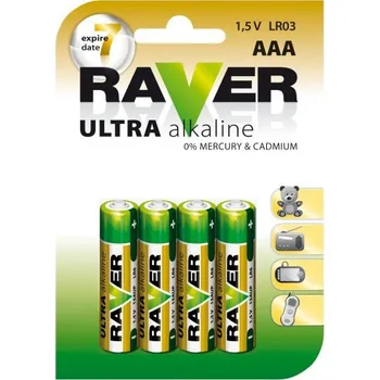 Článková baterie Baterie Raver alkalická LR03 AAA
