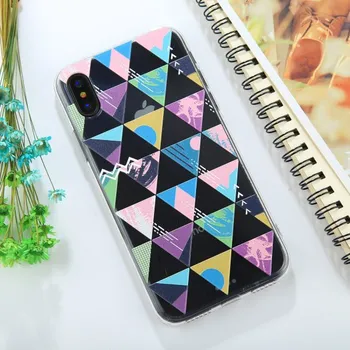 Kryt pro iPhone XS / iPhone X - s barevnými trojúhelníky