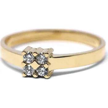 Prsten Luxusní diamantový zlatý prsten s diamanty se čtyřmi diamanty J-29935-18 (J-29935-18 POŠTOVNÉ ZDARMA!!)