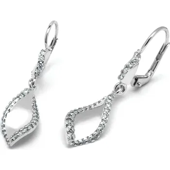 Prsten Diamantové visací zlaté náušnice z bílého zlata J-30094-18 (J-30094-18 - POŠTOVNÉ ZDARMA!!)