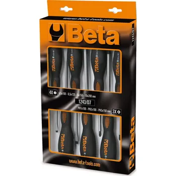 Šroubovák SADA ŠROUBOVÁKŮ PLOCHÝCH A KŘÍŽOVÝCH-MODEL 1243/D7 7 KS (Set 7 šroubováků s ocelovými hroty)