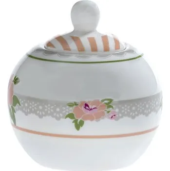 Cukřenka Cukřenka pivoňky Peonia BRANDANI (barva - porcelán, bílá/růžová/šedá)