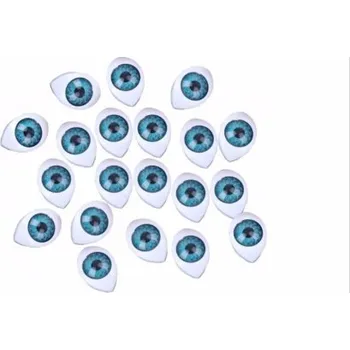 Oči hračkářské, nalepovací 12 mm, modrá duhovka, černá panenka