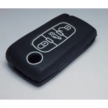 Autoklíč Silikonový obal na klíč Citroen / Peugeot - černá