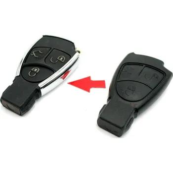 Autoklíč klíč Mercedes Benz 3 tlačítka - přestavba do chromového obalu