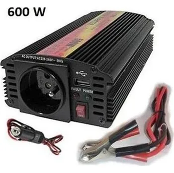 Měnič napětí Měnič napětí Carspa 12V/230V 600W, modifikovaná sinus
