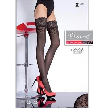 Dámské punčochy SIMONA 30den-punčochy FIORE black-černé 4-L