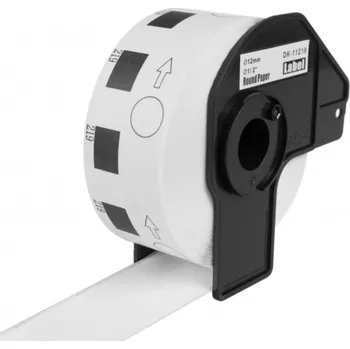 Pásek do tiskárny Kompatibilní etikety s Brother DK-11219, papírové bílé, kulaté, průměr 12mm, 1200ks