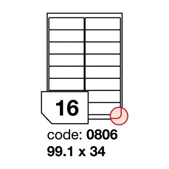 Samolepící etiketa Samolepící etikety Rayfilm Office 99,1x34 mm 100 archů, inkjet, R0105.0806